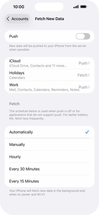 If you turn off the function, press the required setting.