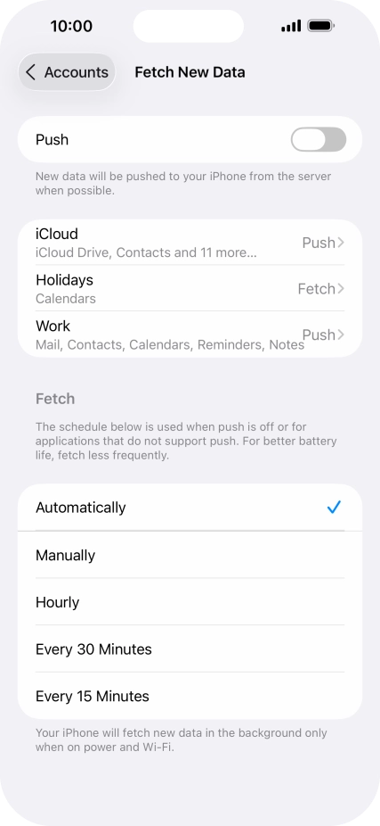 If you turn off the function, press the required setting.