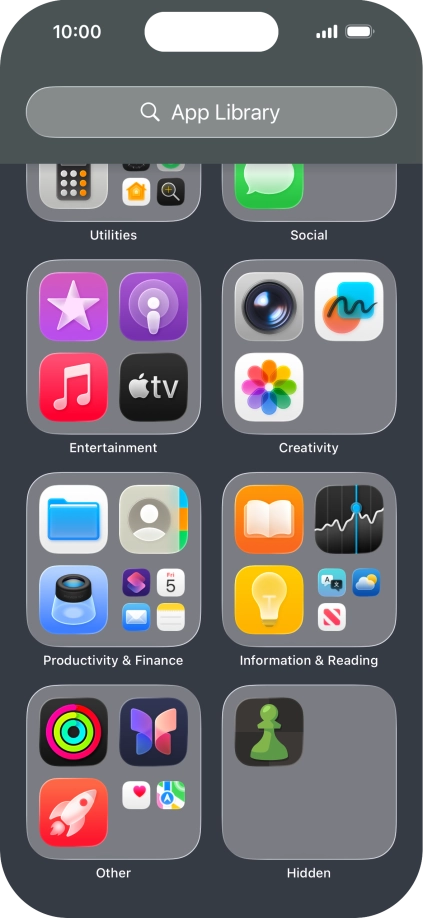 Press and hold the required app.