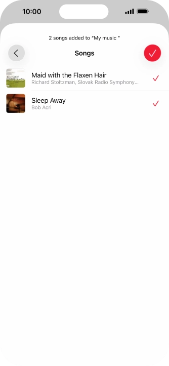 Press the confirm icon.