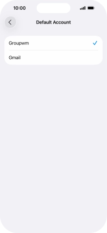 Press the required email account to select the email account as your default account.