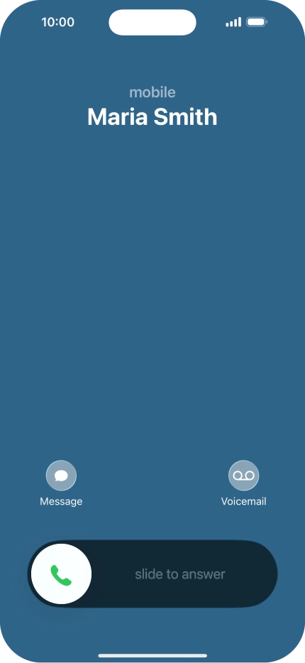Press and drag the accept call icon right.
