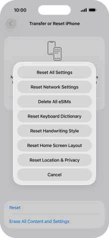 Press Reset All Settings.