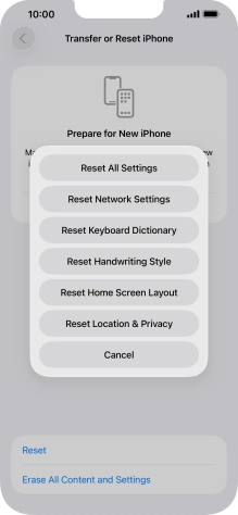 Press Reset All Settings. Press Reset All Settings.