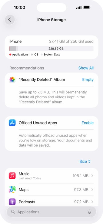 Press the required app.