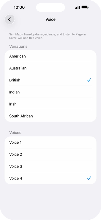 Press the required accent.