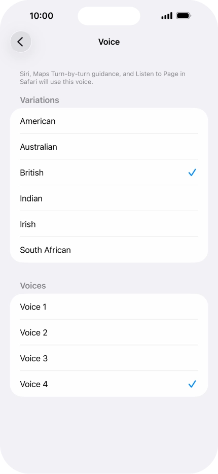 Press the required accent.
