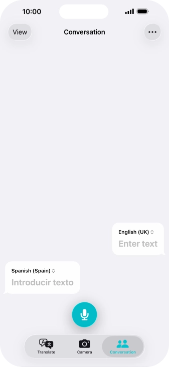 Press the microphone icon and say the required word or sentence.