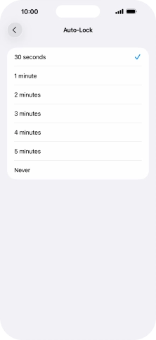 Press the required setting.