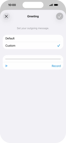 Press Record to start recording a personal greeting.