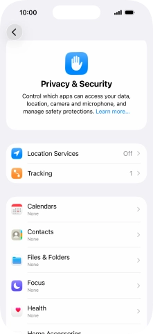 Press Location Services.
