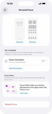 Press the required setting below 