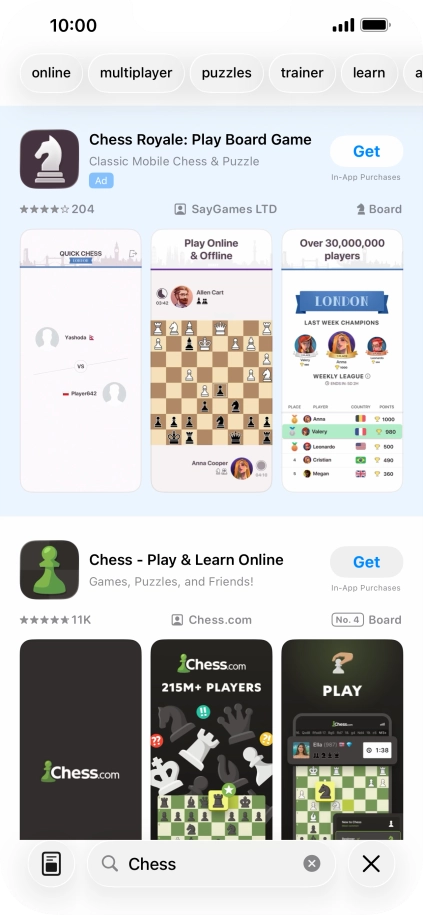 Press the required app.