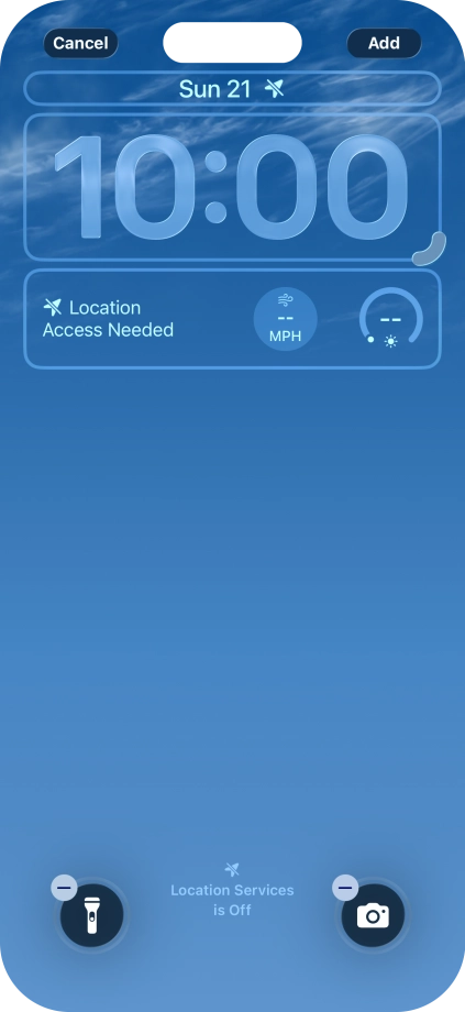 To customise the way the lock screen date is displayed, press the date widget and follow the instructions on the screen to select the required widget display mode.
