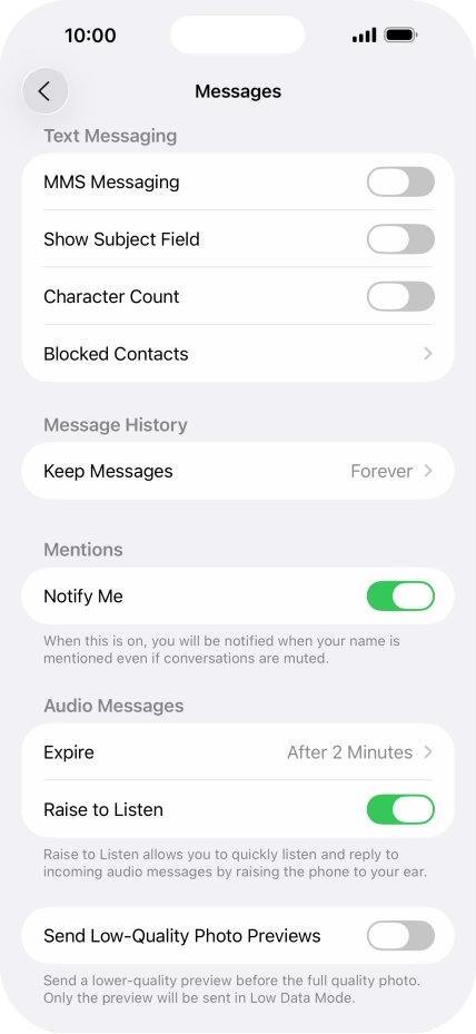 Press the indicator next to 