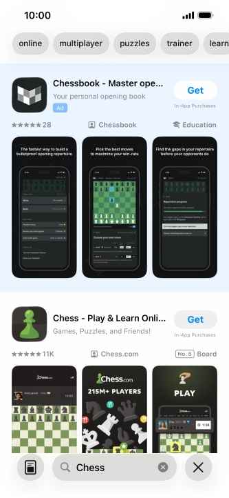 Press the required app.