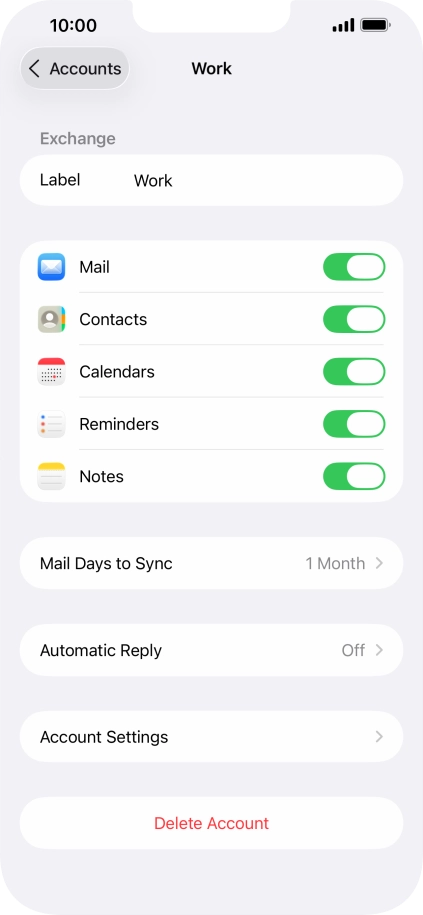 Press Delete Account.