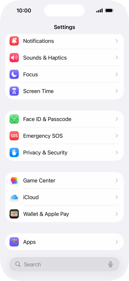 Press Face ID & Passcode.