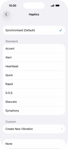 Press the required setting to turn on the function. Press the required setting to turn on the function.