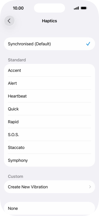 Press the required setting to turn on the function. Press the required setting to turn on the function.