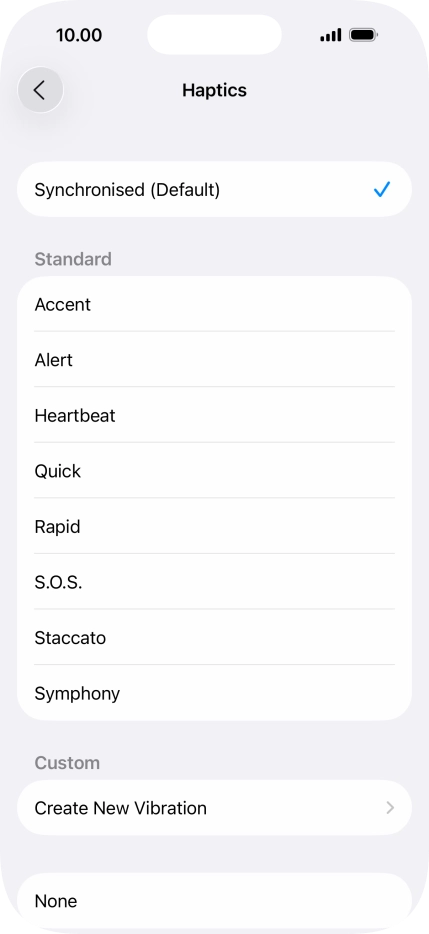 Press the required setting to turn on the function. Press the required setting to turn on the function.