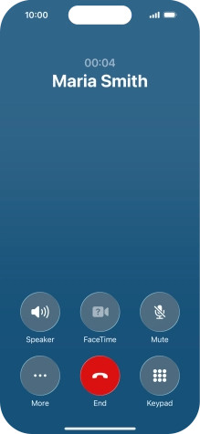 Press the end call icon to end the call and return to the home screen. Press the end call icon to end the call and return to the home screen.