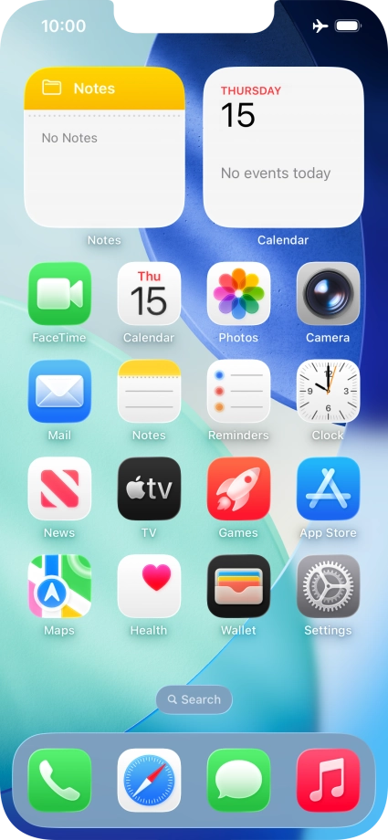 The flight mode icon shows that flight mode is turned on. The flight mode icon shows that flight mode is turned on.