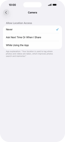 Press the required setting to turn the function on or off.