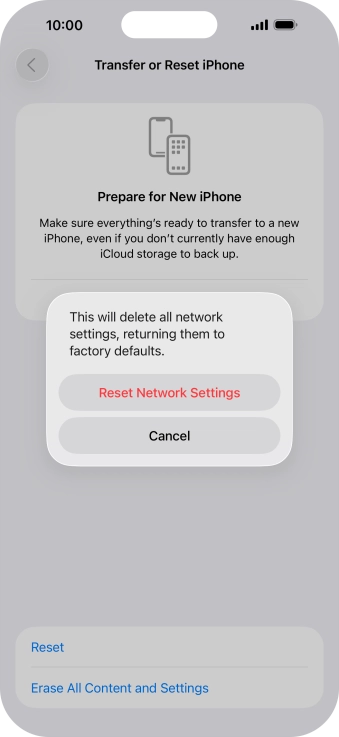 Press Reset Network Settings.
