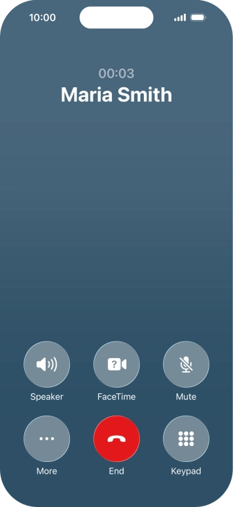 Press More during an ongoing call.