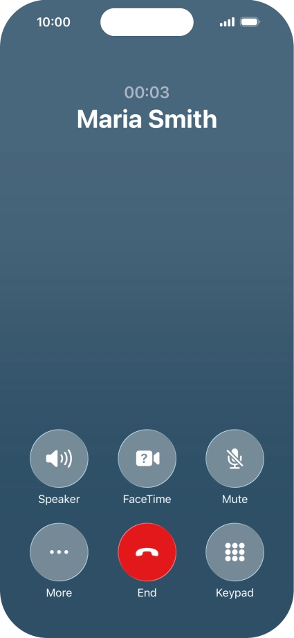 Press More during an ongoing call.