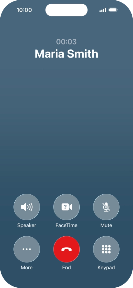 Press More during an ongoing call.