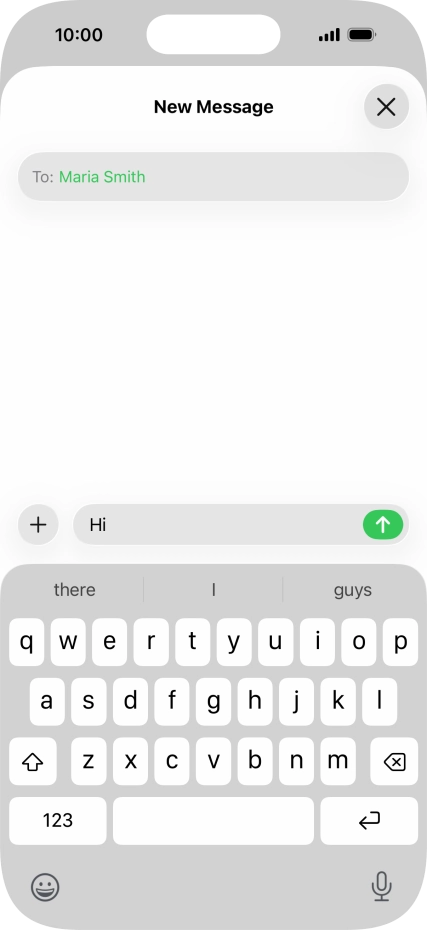 Press the send icon.