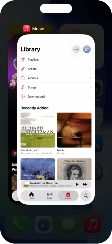 Slide upwards on the required application to end it. Slide upwards on the required application to end it.