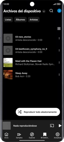 Pulsa el archivo de música deseado. Pulsa el archivo de música deseado.