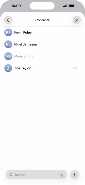 Press the required contact.