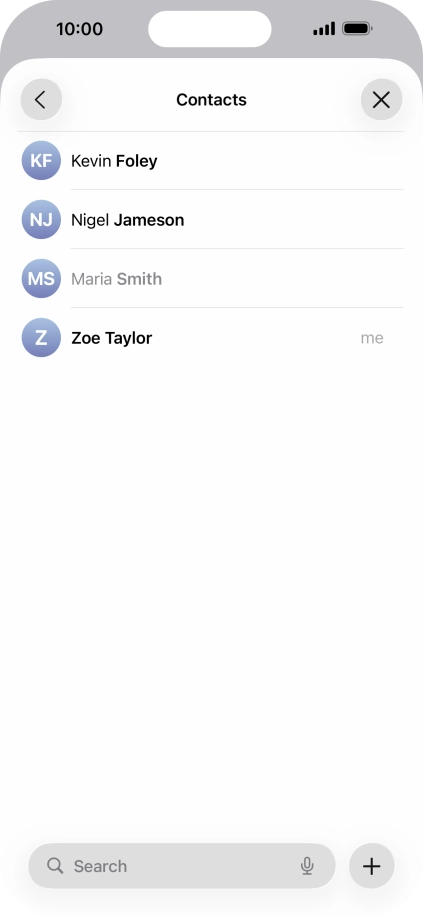 Press the required contact.