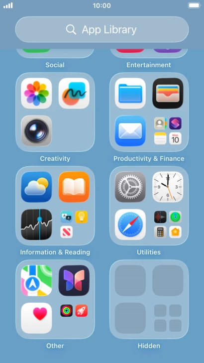 The app is now placed in the Hidden folder in the App Library.