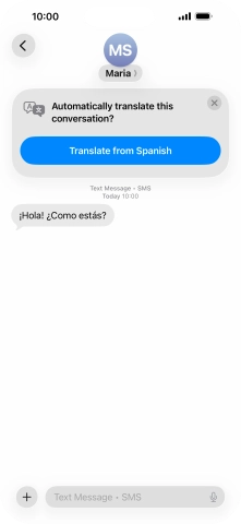 Your phone automatically detects a foreign language and suggests translating the conversation.