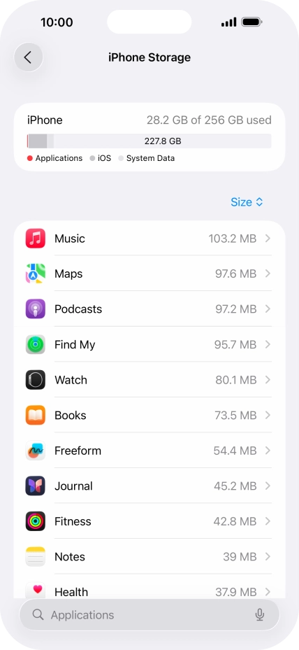 Press the required app.