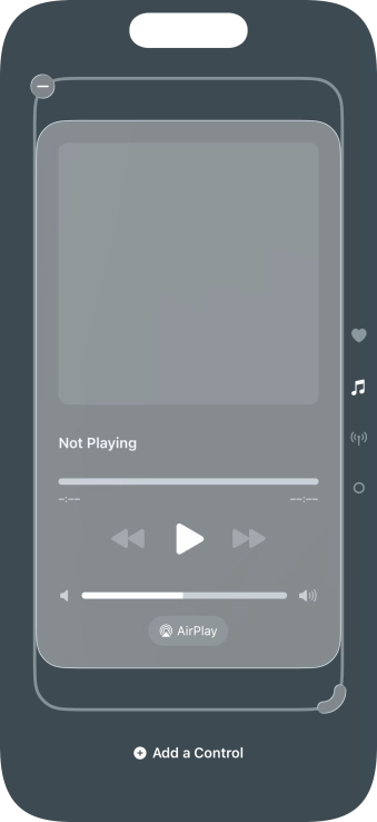 Press the remove icon on the required Control Centre page to remove it from Control Centre.