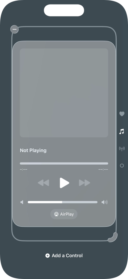 Press the remove icon on the required Control Centre page to remove it from Control Centre.