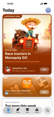 Press the search icon. Press the search icon.