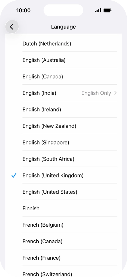 Press the required language.