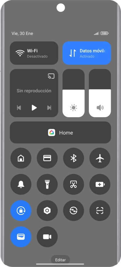 Pulsa el icono de modo de ahorro de energía para activar o desactivar la función.