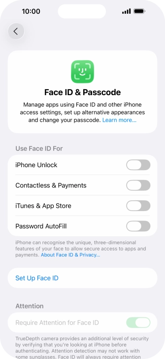 Press Set Up Face ID.