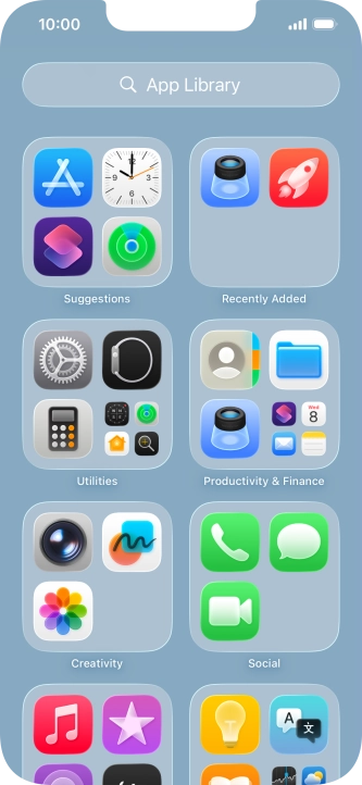 Press the required app.