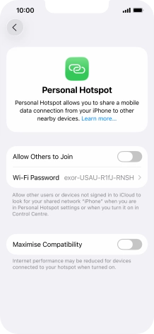 Press Wi-Fi Password and key in the required password.