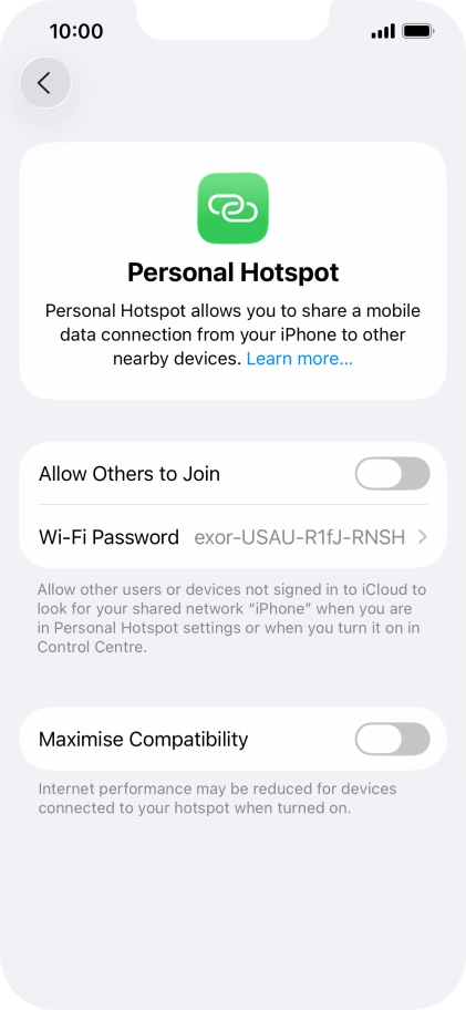 Press Wi-Fi Password and key in the required password.