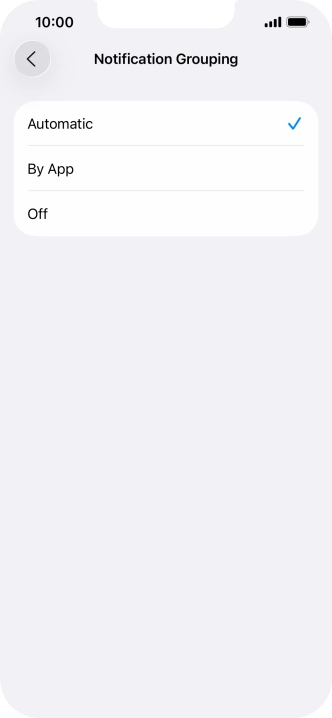 Press the required setting. Press the required setting.
